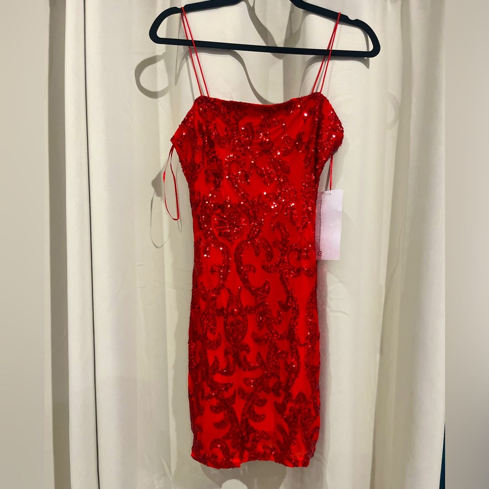 Hello Gorgeous! Size S Red Sequin Dress NWT